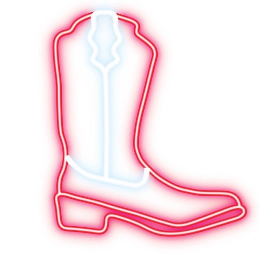 Neon LED Cowboy Boot Country Wall Light 10” NIB